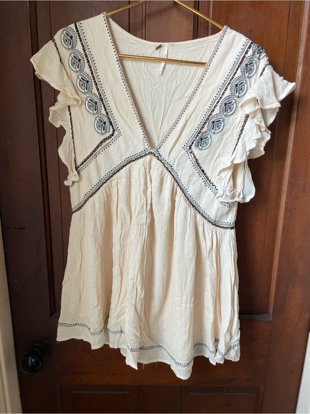 Free People women's large white v neck top